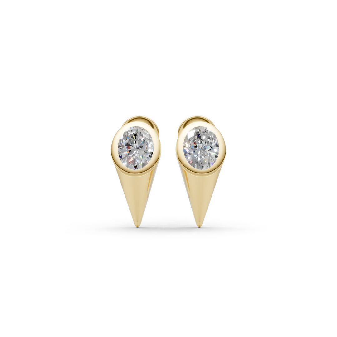 Diamond Bezel Spike Studs