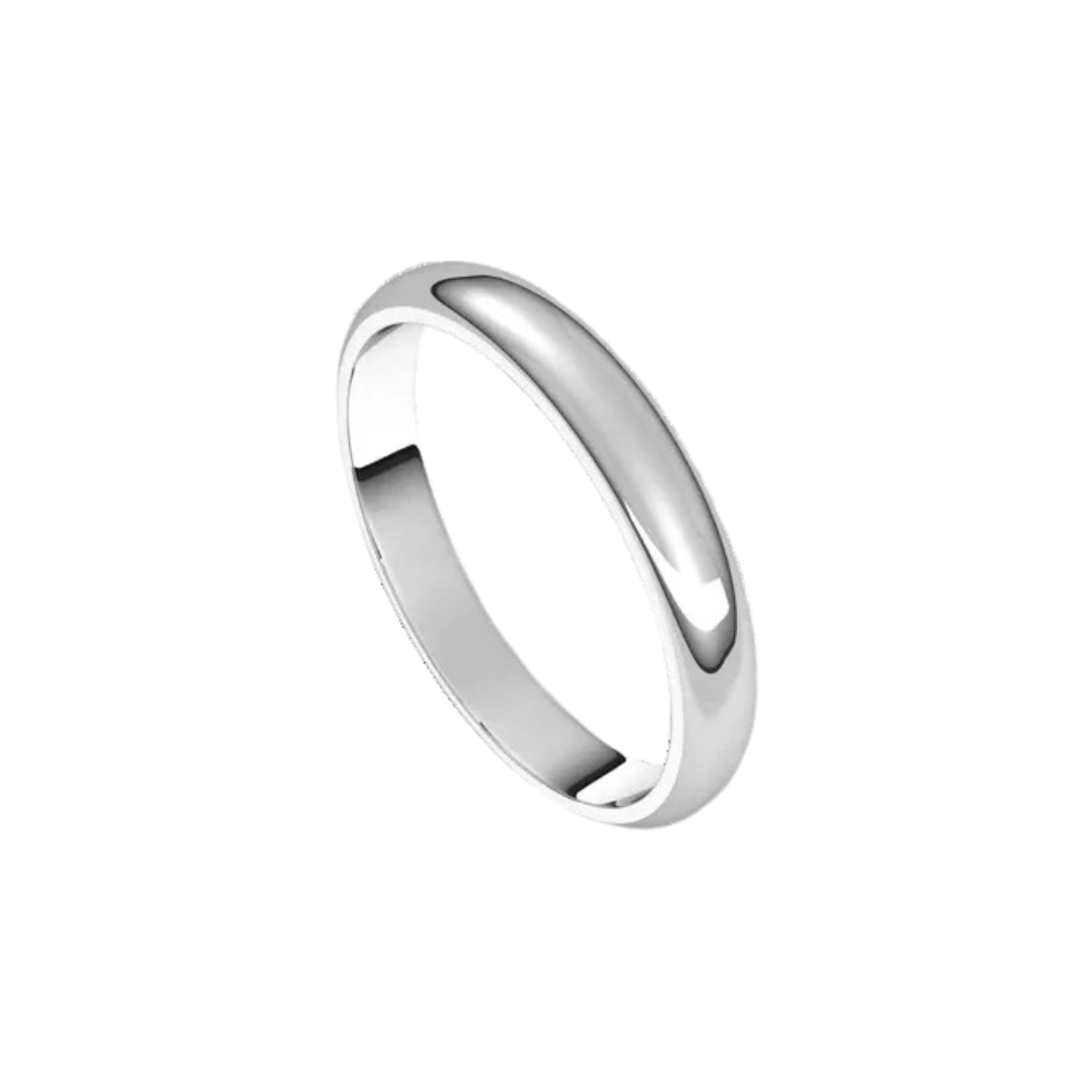 18K Classic White Gold Band – Henri Noël