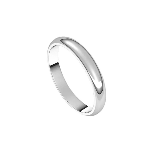 18K Classic White Gold Band – Henri Noël