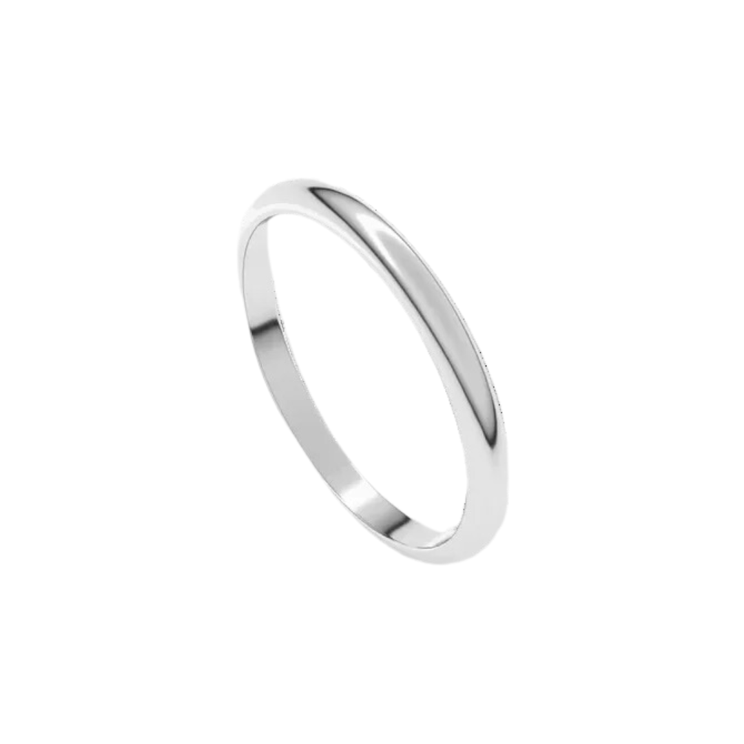 18K Classic White Gold Band – Henri Noël