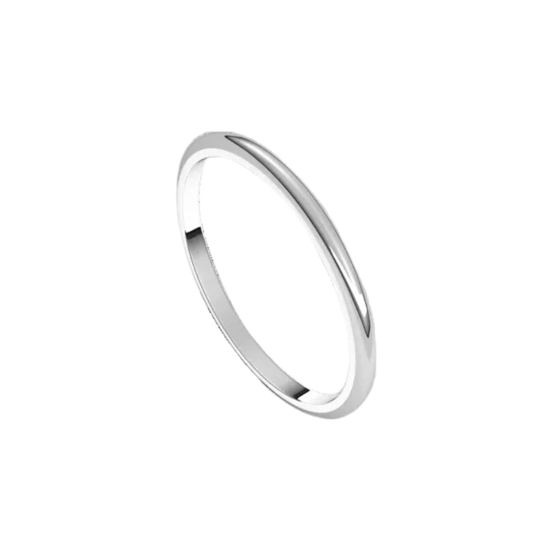 18K Classic White Gold Band – Henri Noël