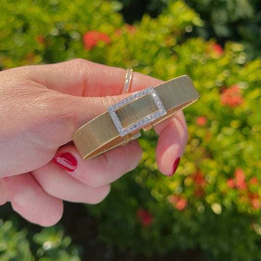 18K Diamond & Gold Bracelet Cuff – Henri Noël