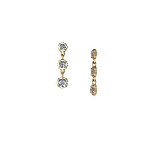Graduated Diamond Scalloped Bezel Drops