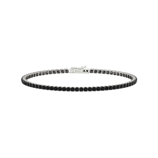 18k White Gold Black Diamond Tennis Bracelet
