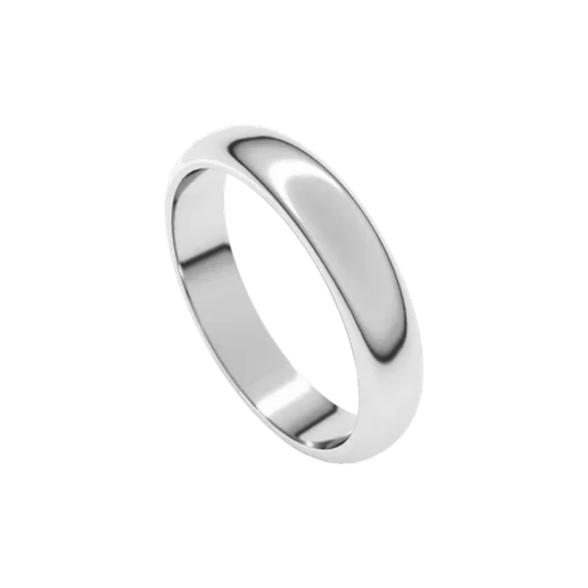 14K Classic Mens White Gold Band