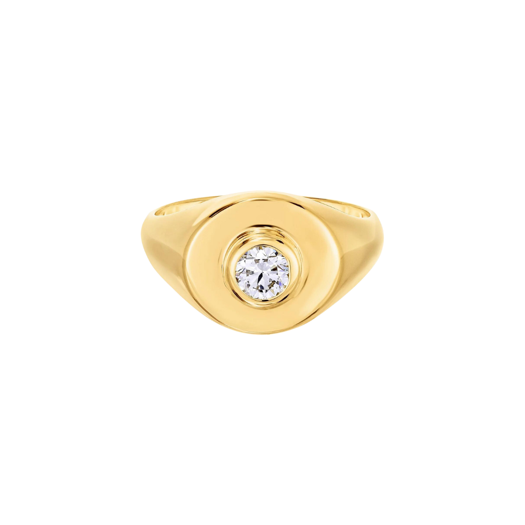 Pave Diamond Signet Ring - Zoe Lev Jewelry