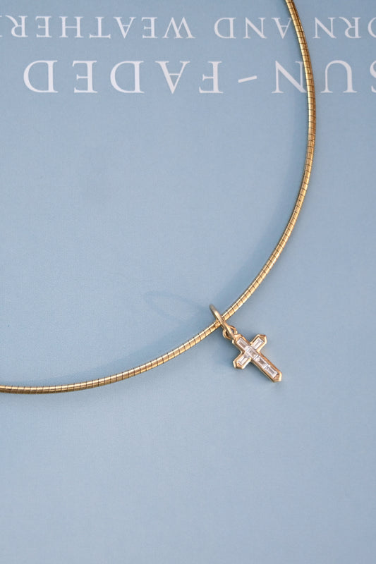 Diamond Bezel Cross Charm