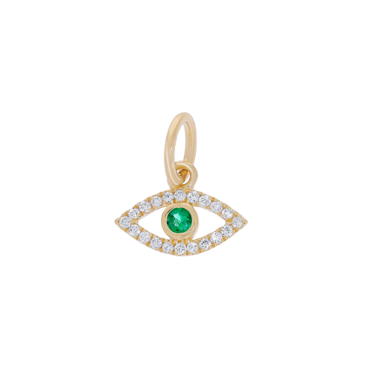 Emerald and Diamond Evil Eye Charm