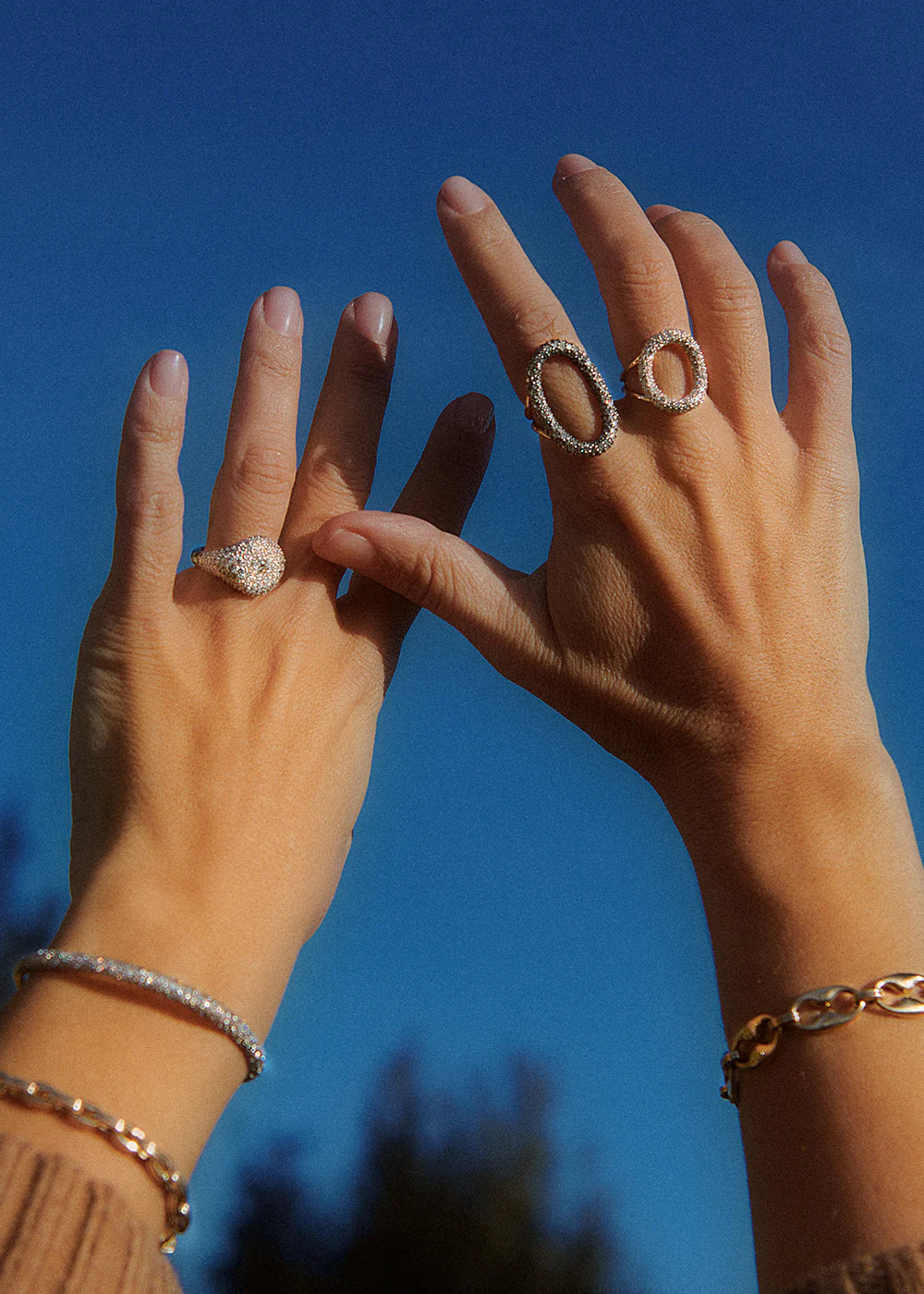 Lucy Delius- Modern Finish Diamond Pave Oval Ring