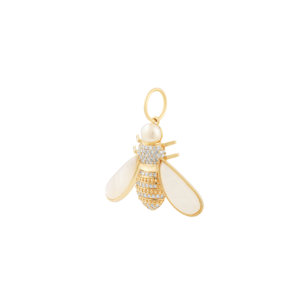 Diamond and Pearl Bumblebee Charm