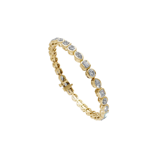 Fancy Cut Diamond Bezel Tennis Bracelet