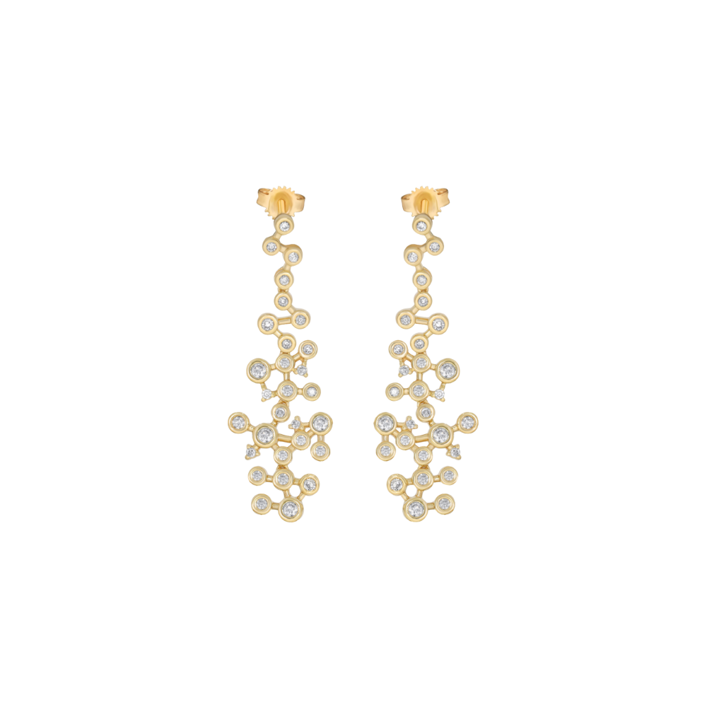 Bezel Diamond Dangle Earrings – Henri Noël