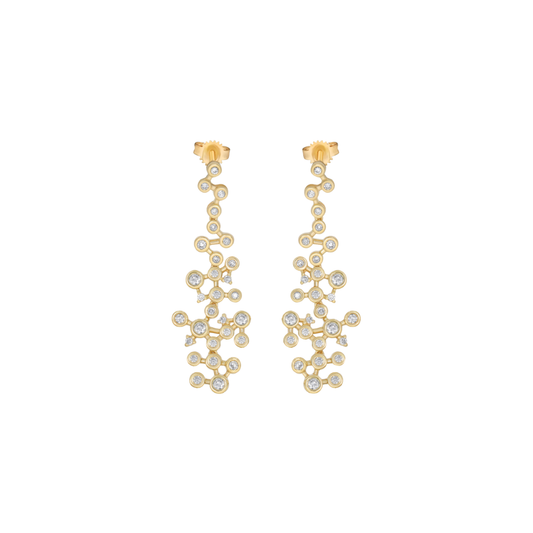 Bezel Diamond Dangle Earrings – Henri Noël