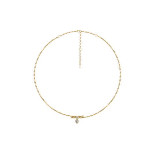 Bezel Diamond Crossover Choker