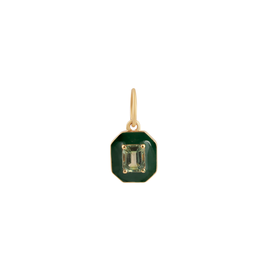 Green Sapphire and Green Enamel Charm