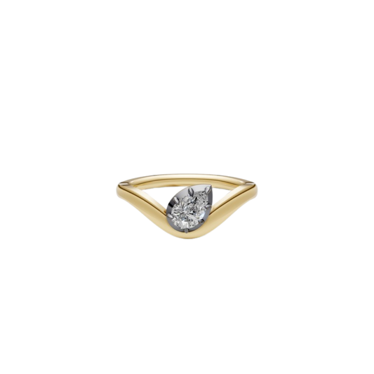 Black Rhodium Bezel Curve Ring
