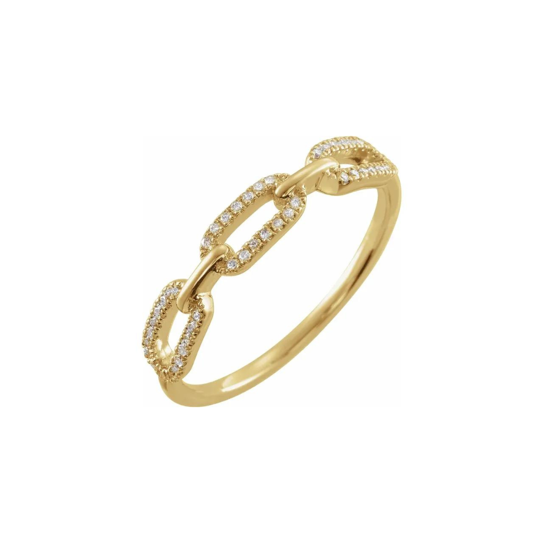 Mini Pave Diamond Link Ring