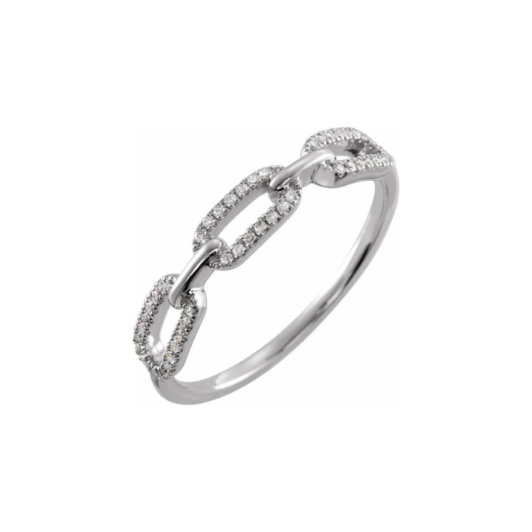 Mini Pave Diamond Link Ring