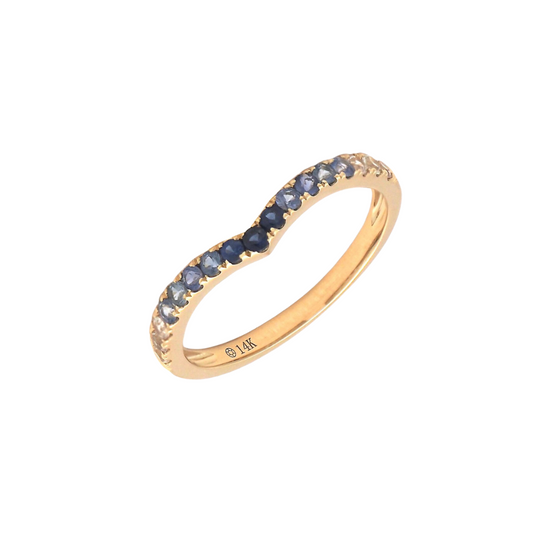 Ombre Blue Sapphire Stacking Band