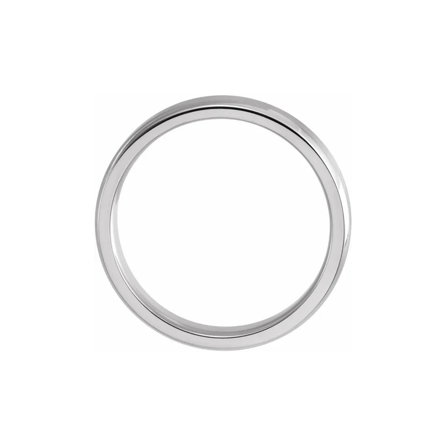 14K White Gold Satin Beveled-Edge Band