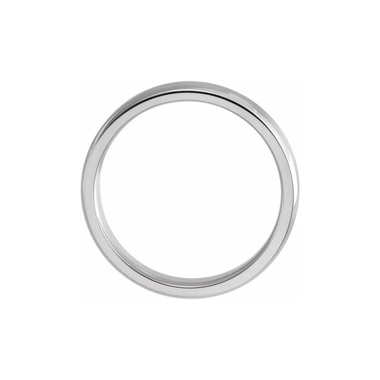14K White Gold Satin Beveled-Edge Band