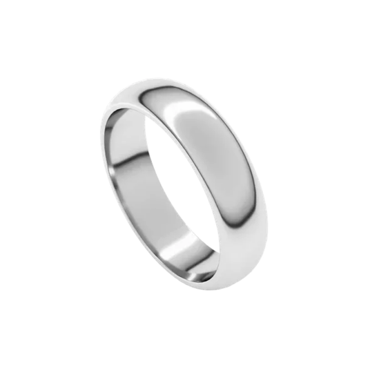 14K Classic Mens White Gold Band