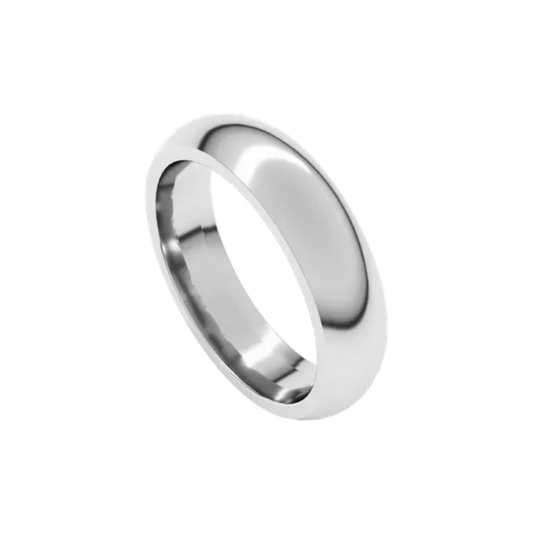 18K Mens Comfort Fit White Gold Band