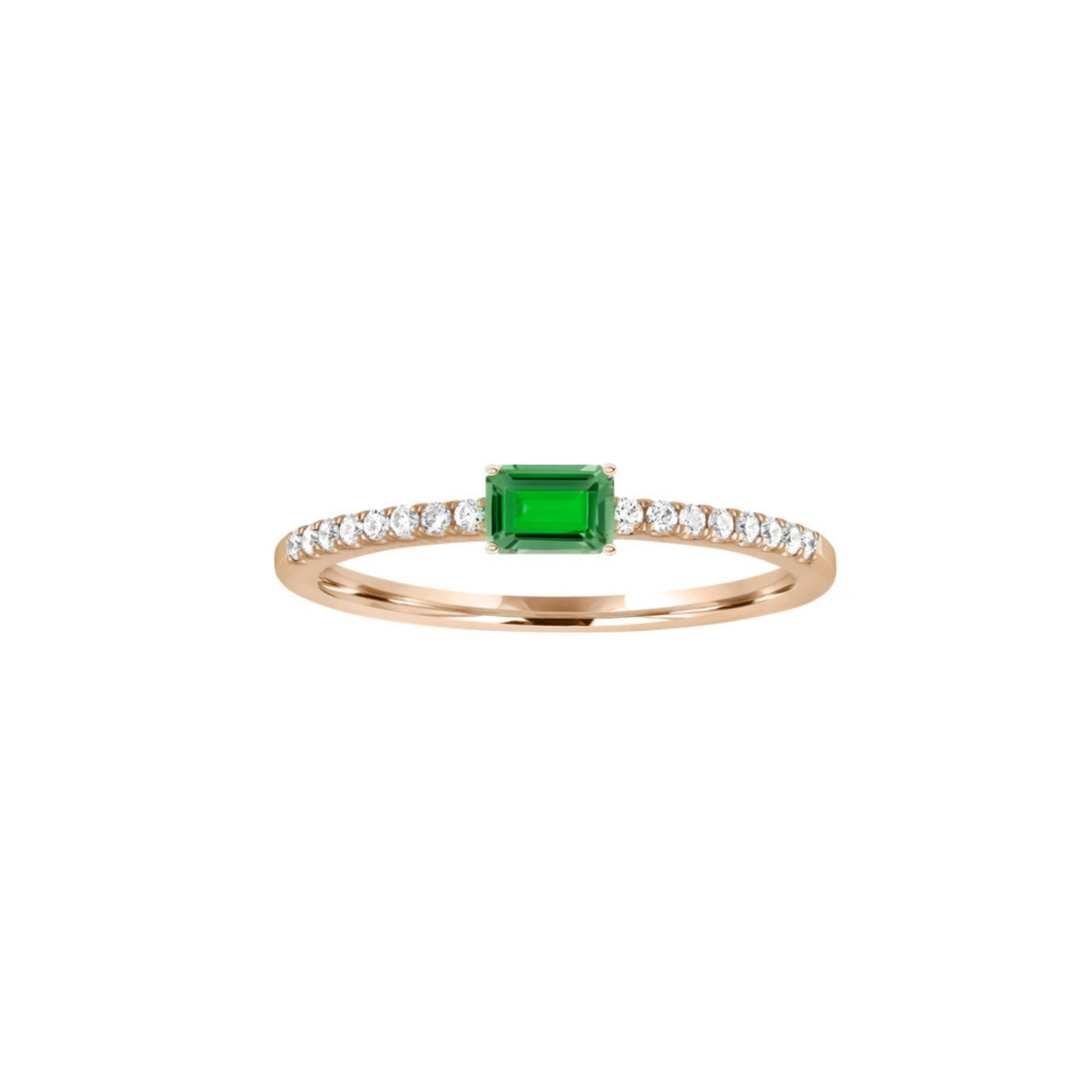 Gemstone and Diamond Baguette Ring