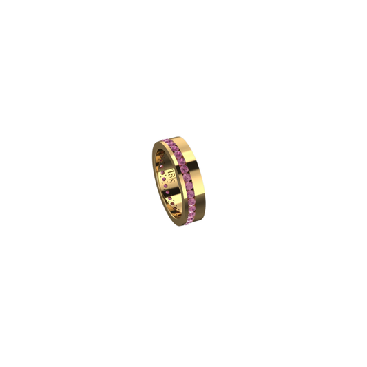 Thick Gemstone Channel Set Ring