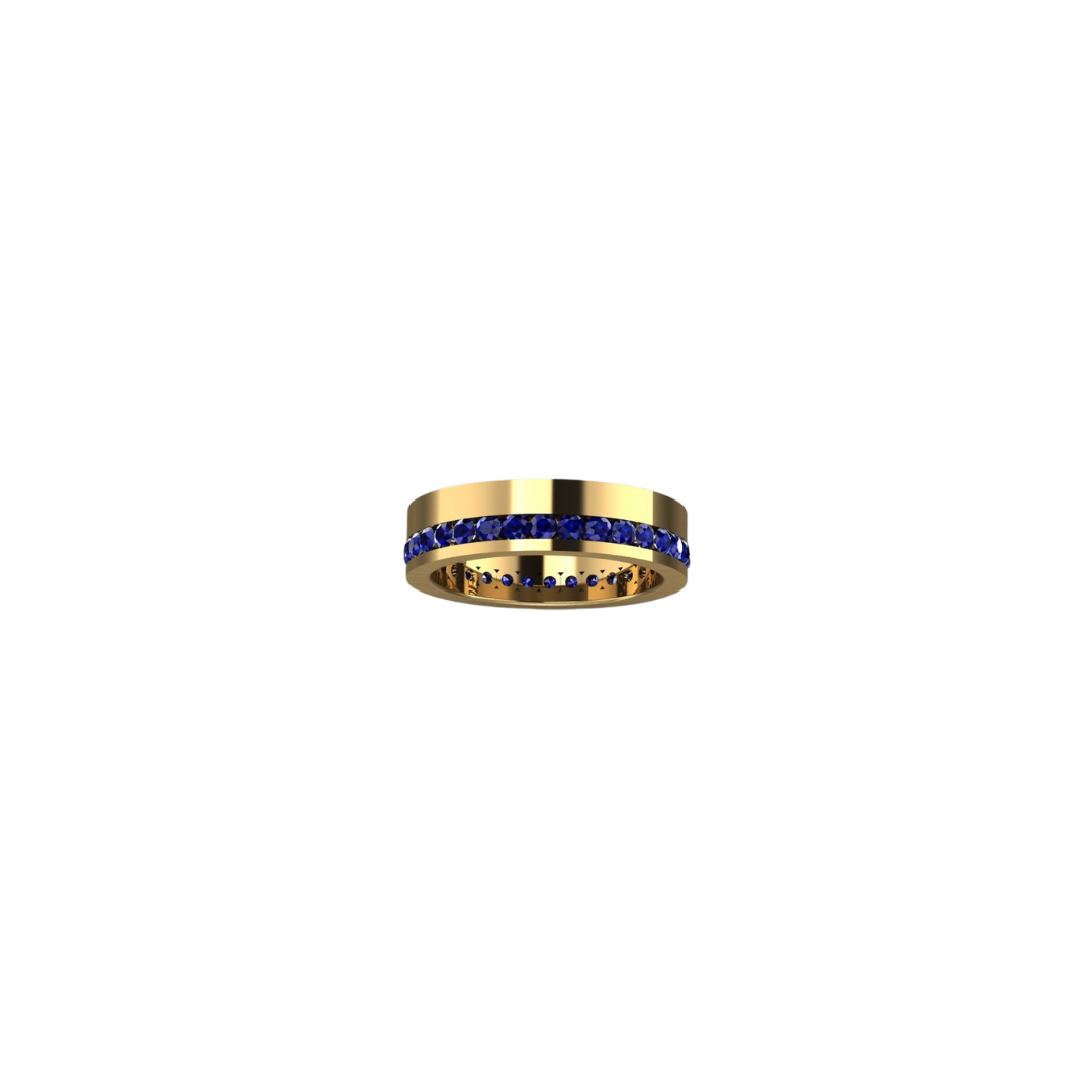 Thick Gemstone Channel Set Ring