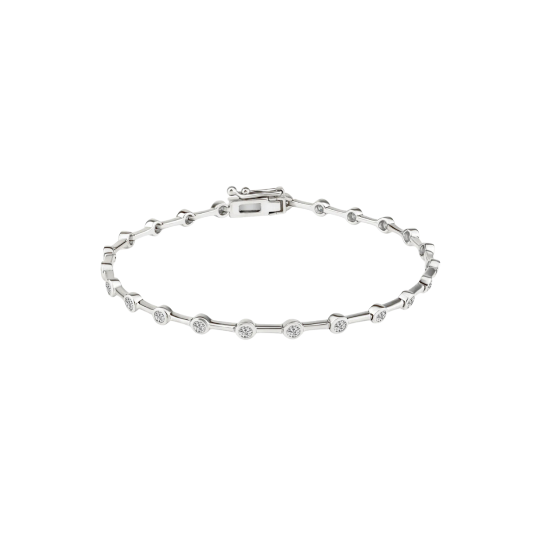 Spaced Diamond Bezel Tennis Bracelet