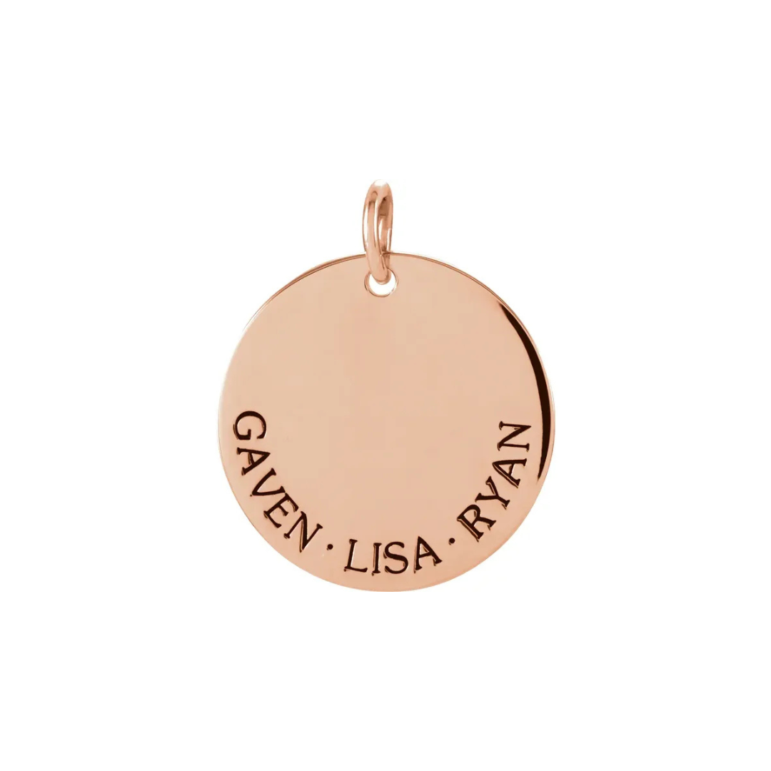 Engraved Disc Pendant