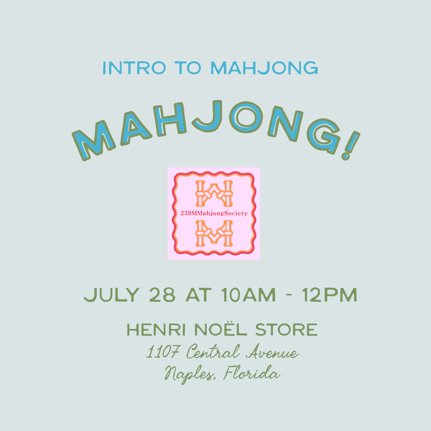 Intro to Mahjong Class - July 28 – Henri Noël