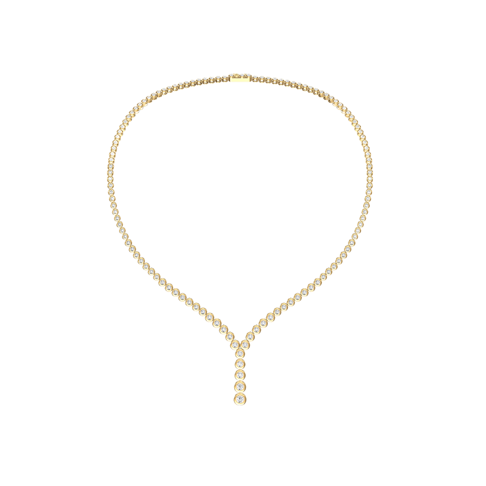 Graduated Bezel Diamond Tennis Lariat