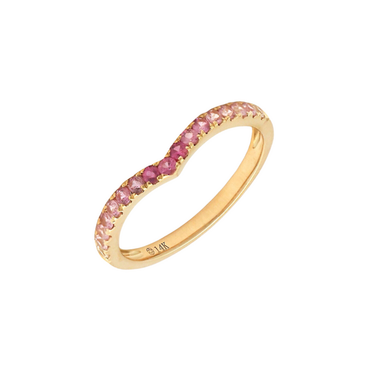 Ombre Pink Sapphire Stacking Band