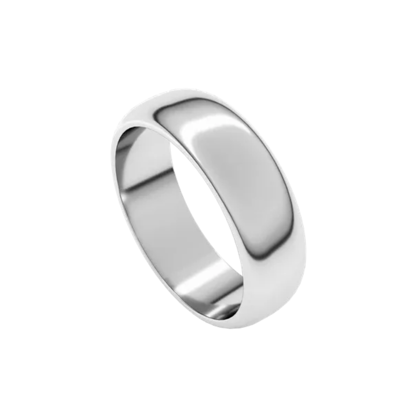 14K Classic Mens White Gold Band