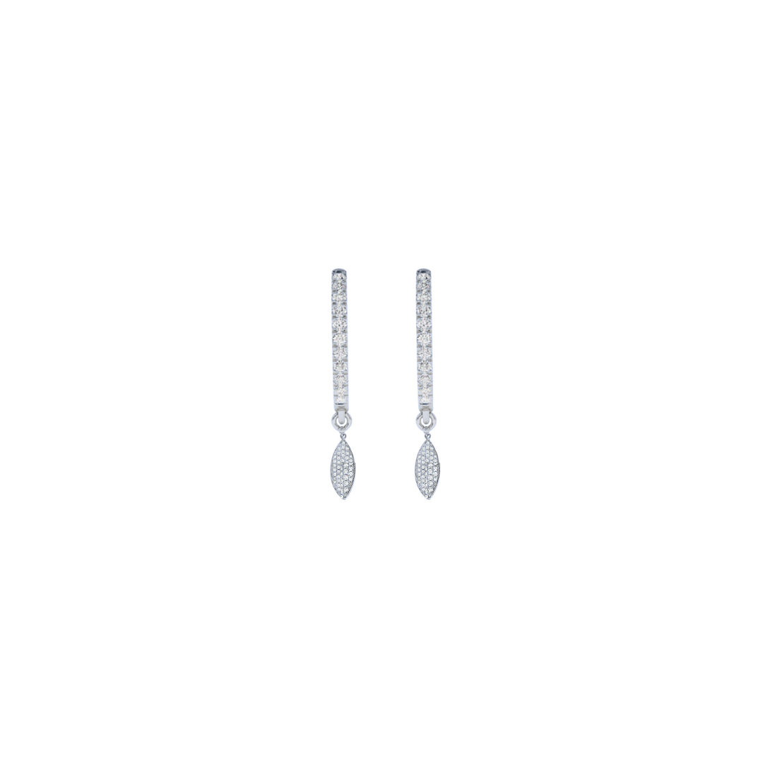 Diamond Pave Marquise Dangle Earrings