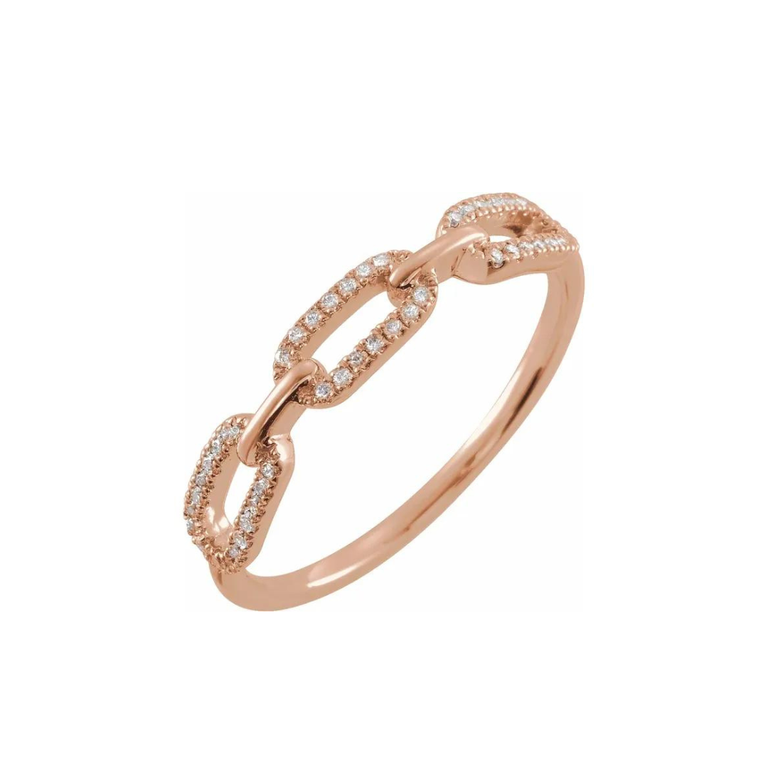 Mini Pave Diamond Link Ring