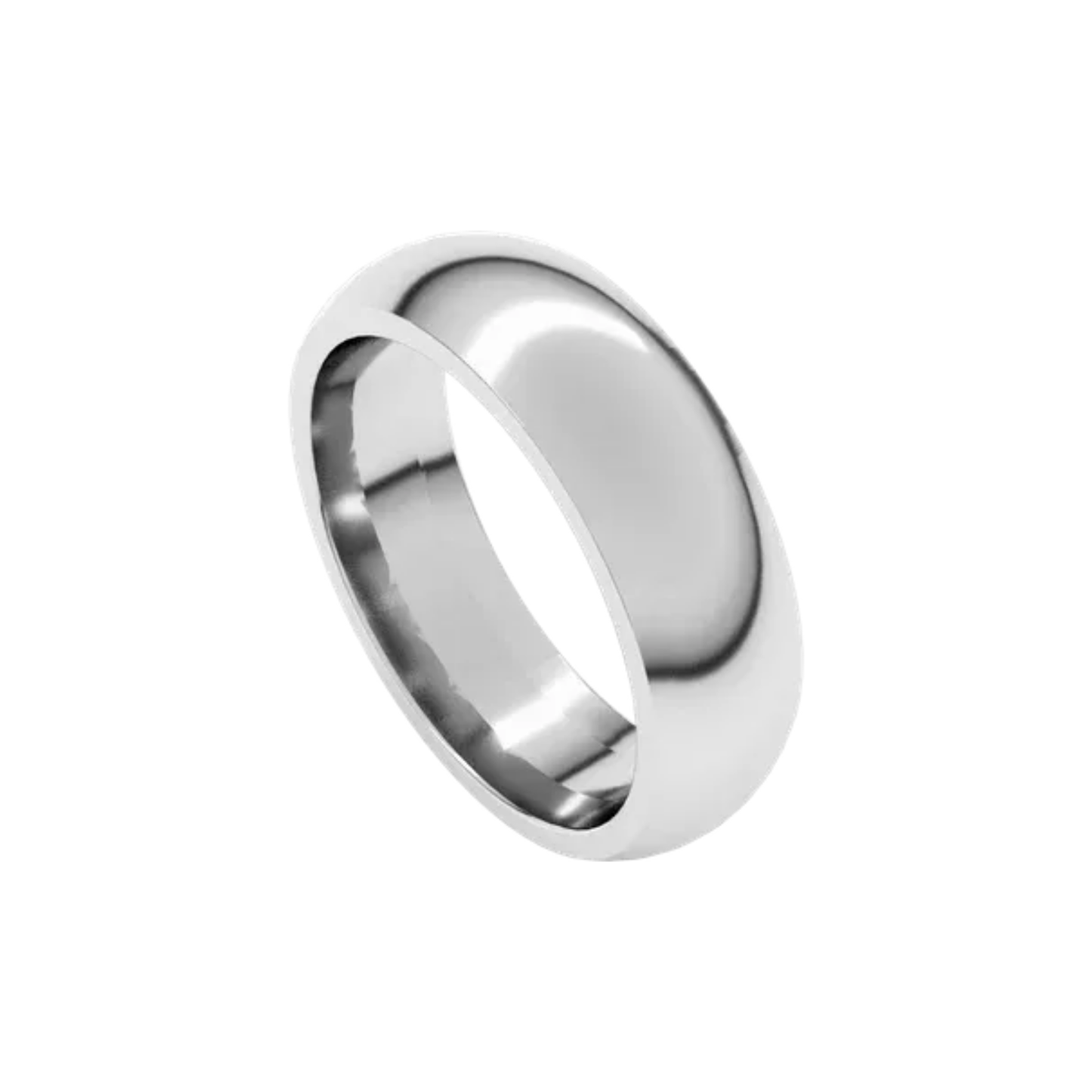 14K Mens Comfort Fit White Gold Band