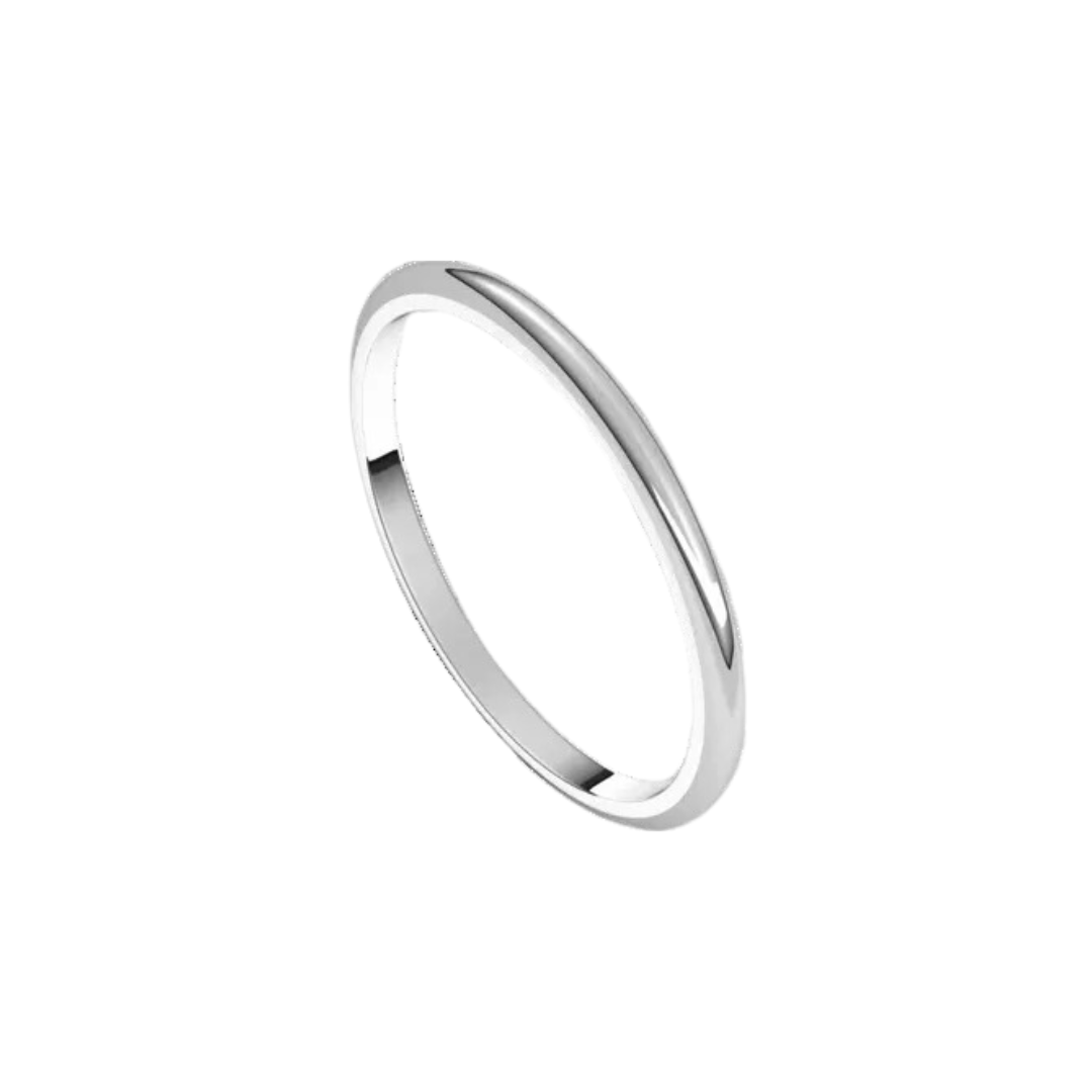 18K Classic White Gold Band