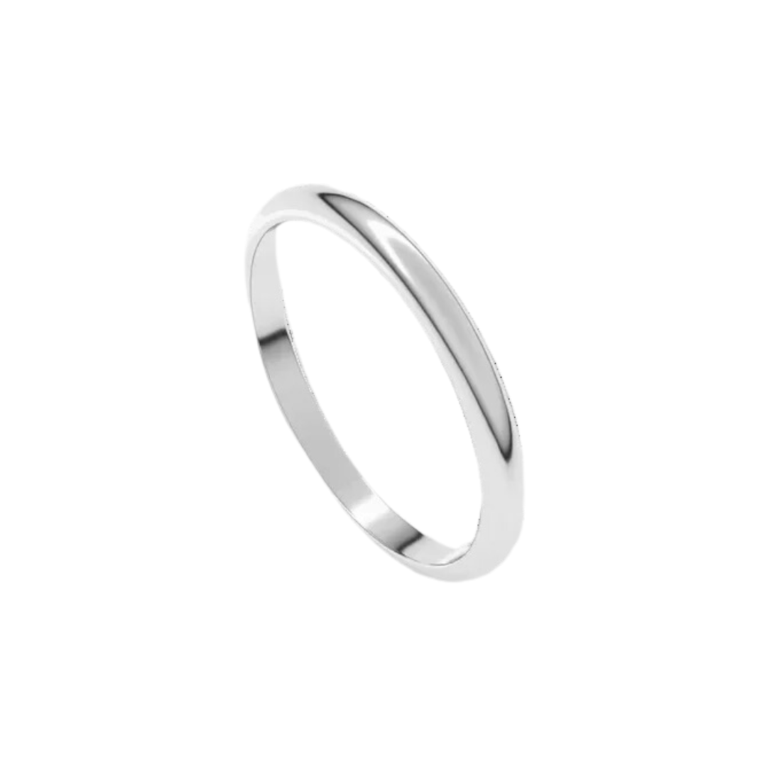 18K Classic White Gold Band