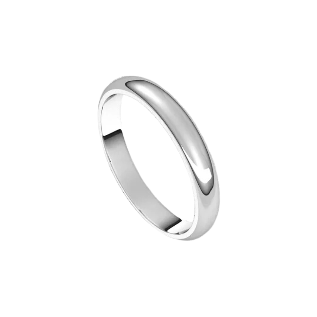 18K Classic White Gold Band