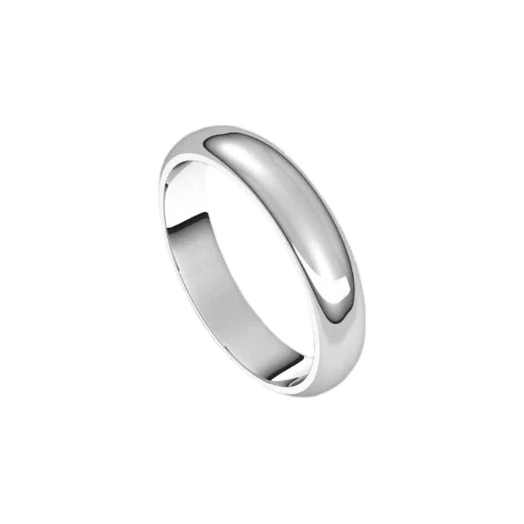 18K Classic White Gold Band