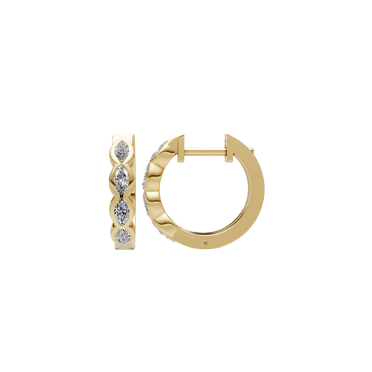 Half Bezel Marquise Diamond Hoops – Henri Noël