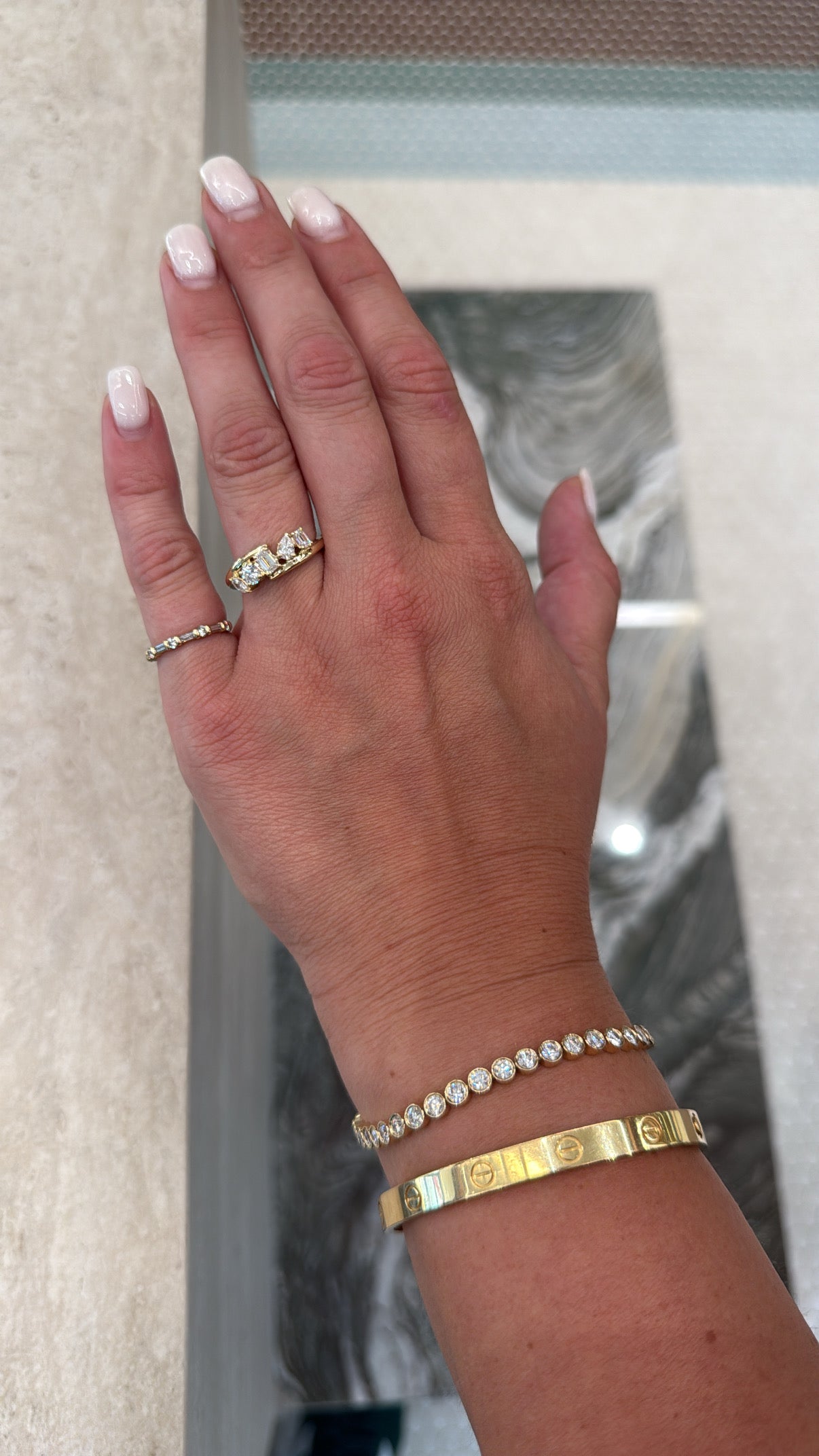 Opened Mixed Shape Diamond Ring