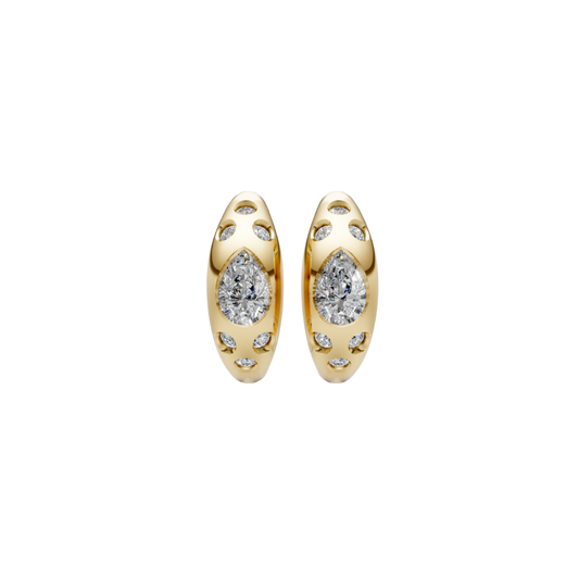 Pear Diamond Sky Mini Hoops – Henri Noël