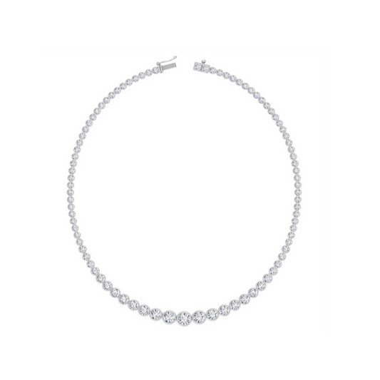 Graduated Diamond Bezel Tennis Necklace