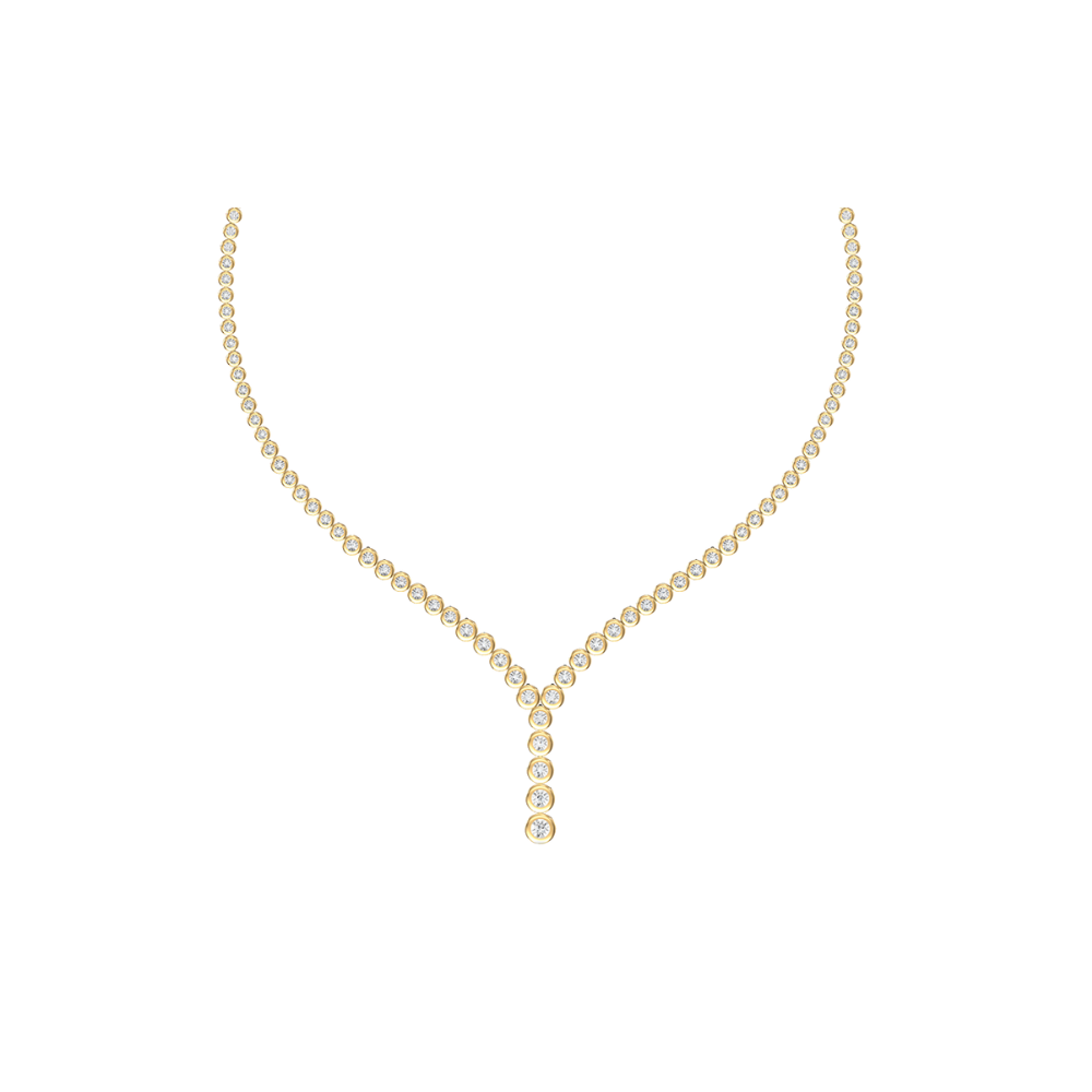 Graduated Bezel Diamond Tennis Lariat