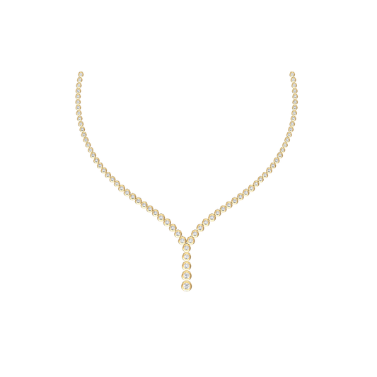 Graduated Bezel Diamond Tennis Lariat