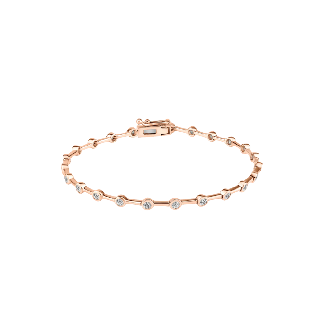 Spaced Diamond Bezel Tennis Bracelet